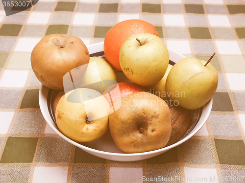 Image of Retro looking Fruits picture