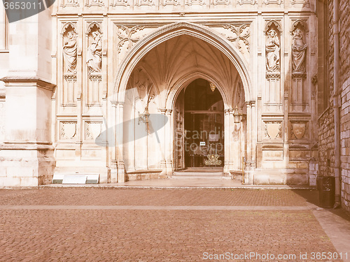 Image of Retro looking Westminster Abbey in London