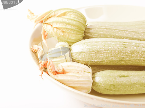 Image of Retro looking Courgettes zucchini