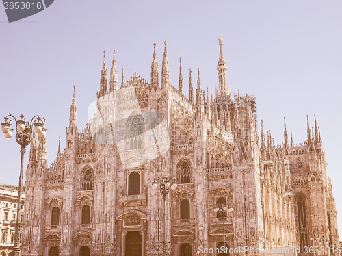 Image of Retro looking Milan Cathedral