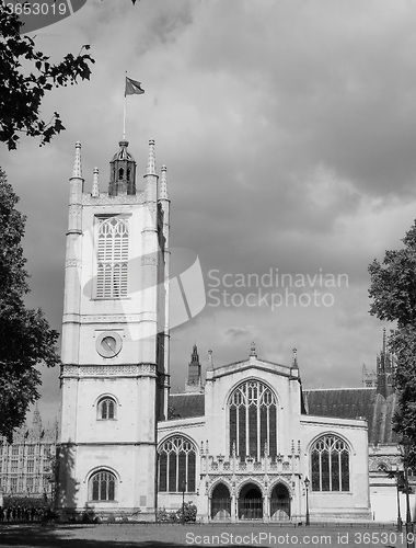 Image of Black and white St Margaret Church in London