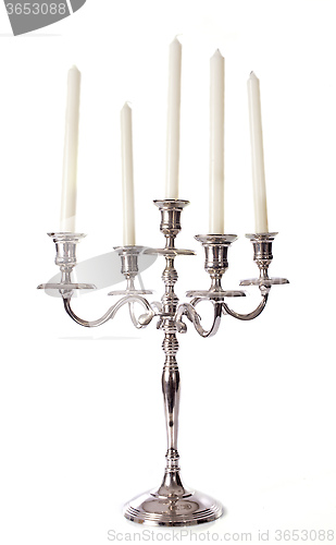 Image of silver candelabrum