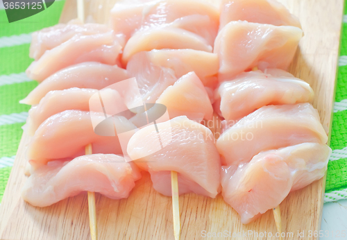 Image of raw chicken kebab