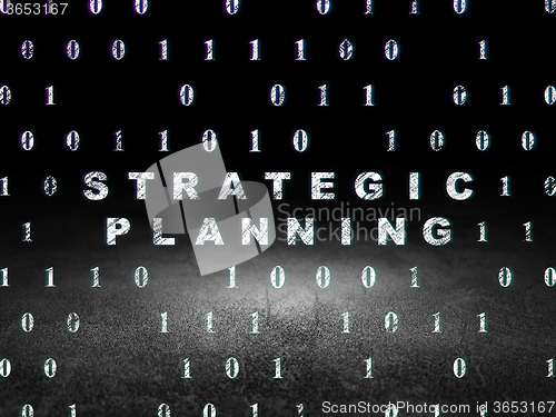 Image of Finance concept: Strategic Planning in grunge dark room