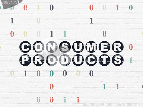 Image of Finance concept: Consumer Products on wall background
