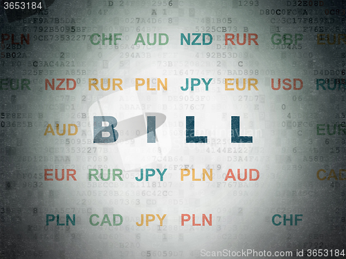 Image of Money concept: Bill on Digital Paper background