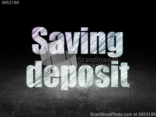 Image of Currency concept: Saving Deposit in grunge dark room