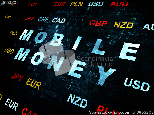 Image of Banking concept: Mobile Money on Digital background