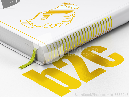 Image of Finance concept: book Handshake, B2c on white background