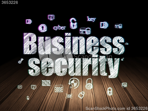 Image of Protection concept: Business Security in grunge dark room