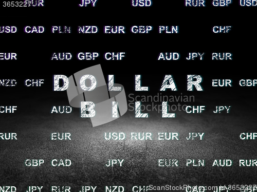 Image of Currency concept: Dollar Bill in grunge dark room