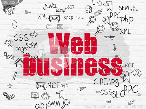 Image of Web development concept: Web Business on wall background