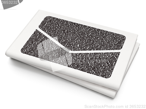 Image of Finance concept: Email on Blank Newspaper background