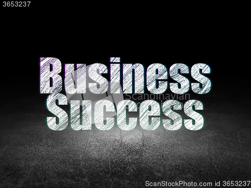 Image of Business concept: Business Success in grunge dark room