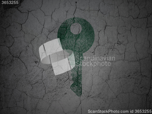 Image of Privacy concept: Key on grunge wall background