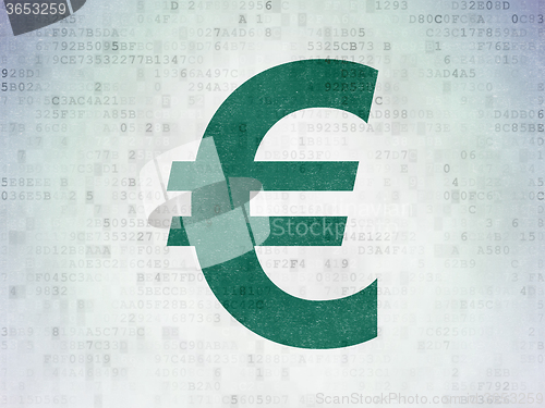 Image of Currency concept: Euro on Digital Paper background