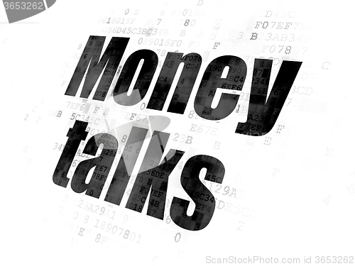 Image of Finance concept: Money Talks on Digital background