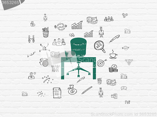 Image of Business concept: Office on wall background