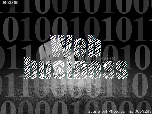 Image of Web development concept: Web Business in grunge dark room