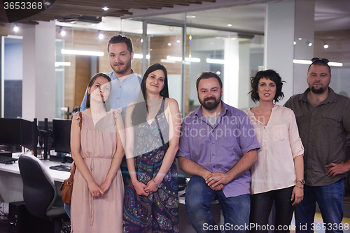 Image of portrait of business team at modern office