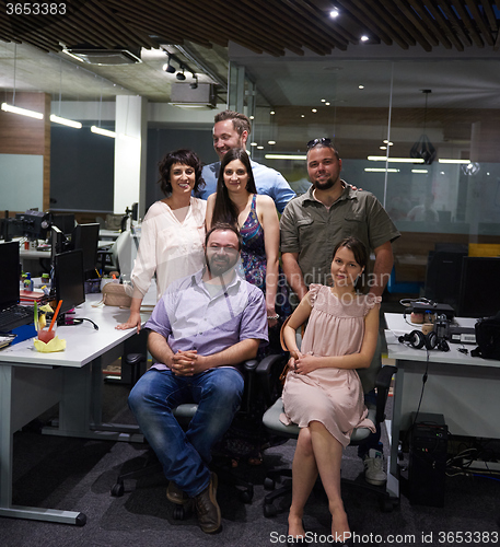 Image of portrait of business team at modern office