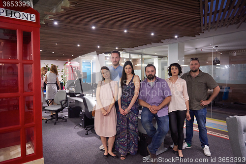 Image of portrait of business team at modern office