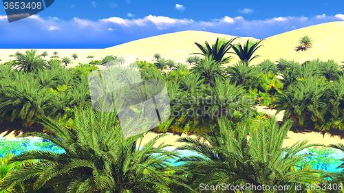 Image of African oasis on Sahara