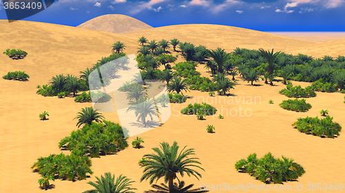 Image of African oasis on Sahara