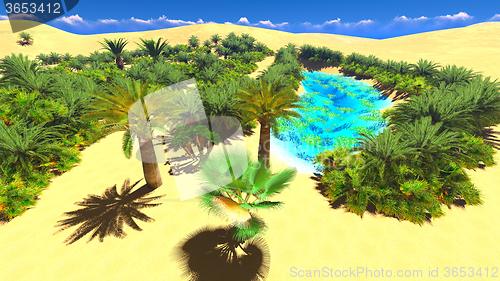 Image of African oasis on Sahara