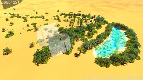 Image of African oasis on Sahara