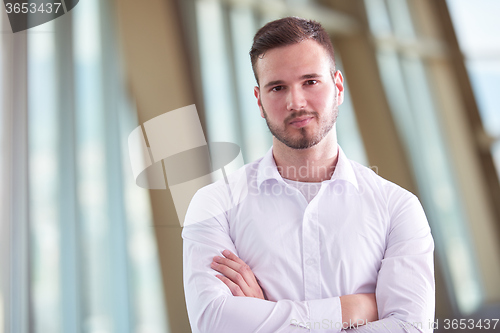 Image of business man with beard at modern office