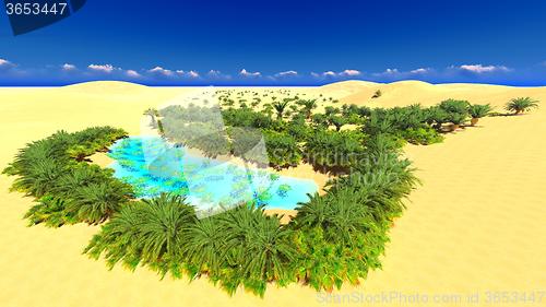 Image of African oasis on Sahara