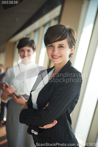 Image of business people group, females as team leaders