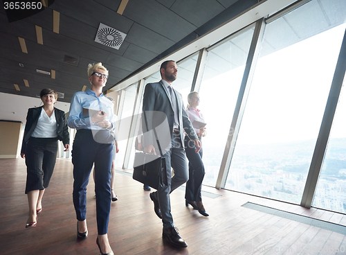 Image of business people group walking