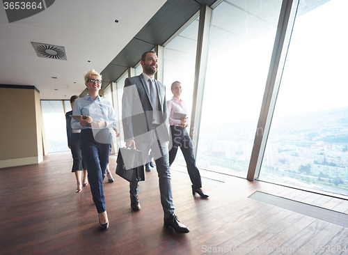 Image of business people group walking