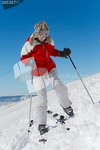 Image of Putting on skis