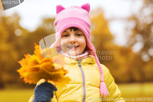 Image of happy beautiful little girl portrait outdoors