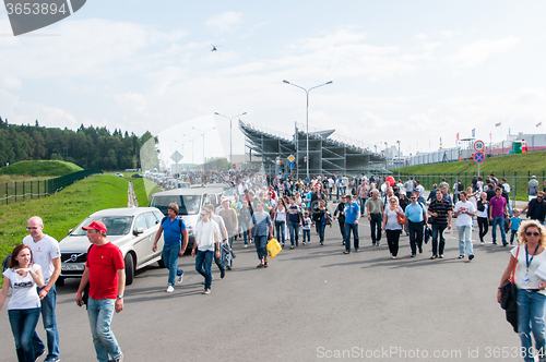 Image of DTM (Deutsche Tourenwagen Meisterschaft) on MRW (Moscow RaceWay), Moscow, Russia, 2013.08.04