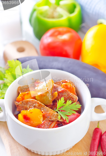 Image of baked meat and vegetables