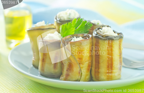 Image of eggplant rolls with cheese
