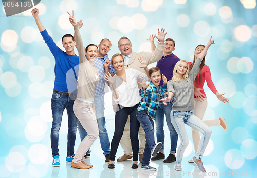 Image of group of smiling people having fun