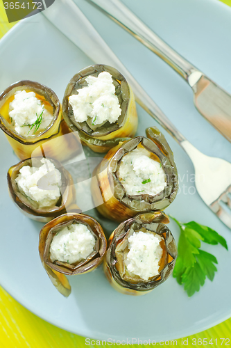 Image of eggplant rolls with cheese