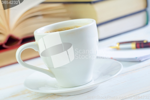Image of coffee and note