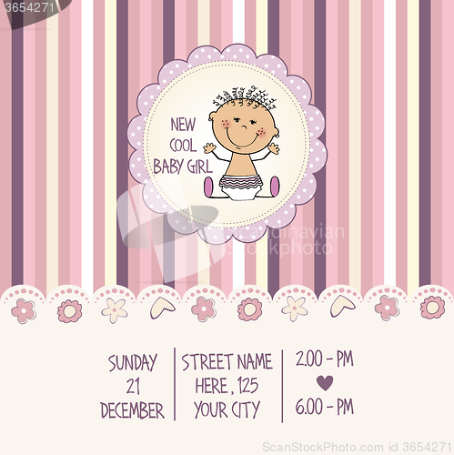 Image of baby girl shower card