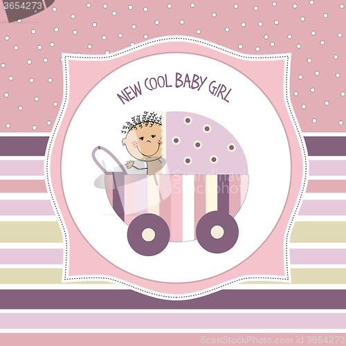 Image of baby girl shower card