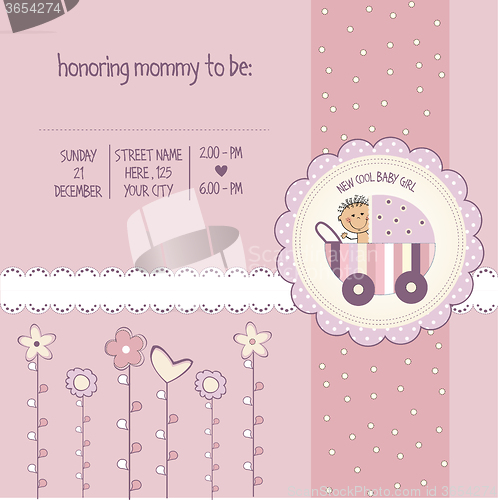 Image of baby girl shower card