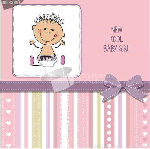 Image of baby girl shower card