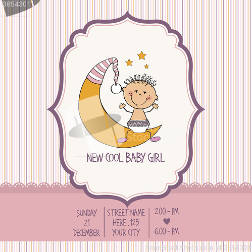 Image of baby girl shower card