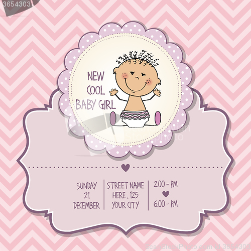 Image of baby girl shower card