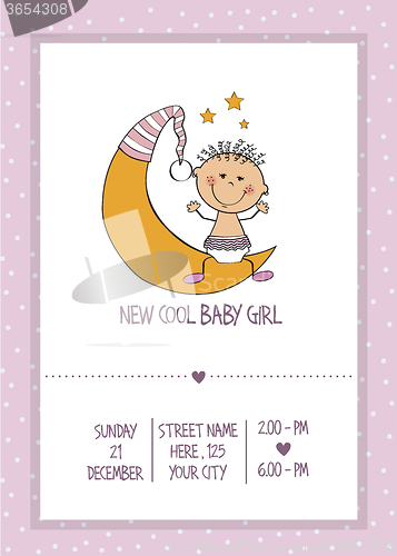 Image of baby girl shower card